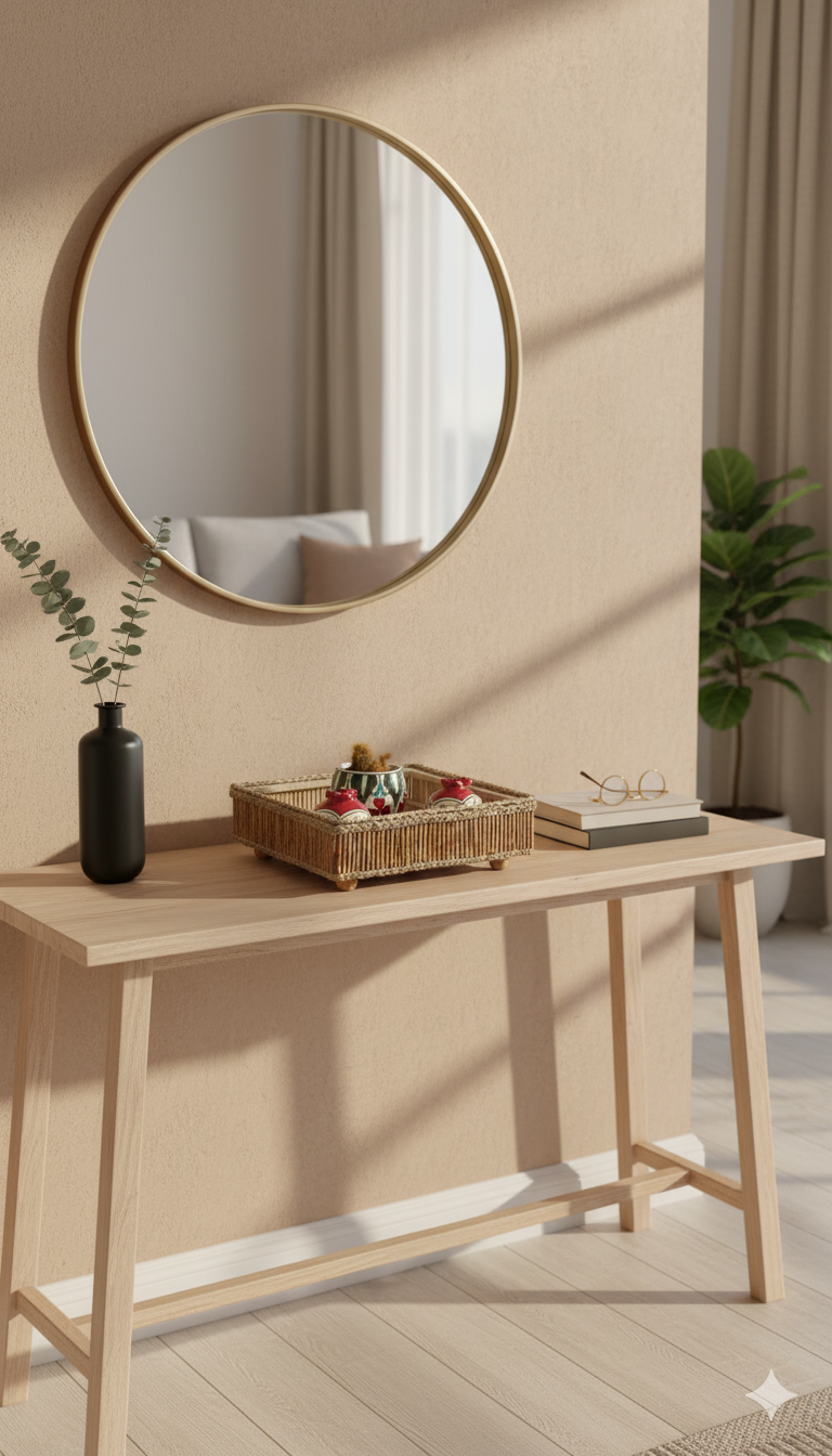 Bambu Çubuklu Ahşap Dekoratif Kare Tepsi